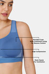 Zelocity High Impact Quick Dry Sports Bra - Dutch Blue — thumbnail 7